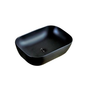 rectangular bacha apoyo negro mate 46x32