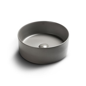 circular light grey matte bacha apoyo c/ click clack diam 36