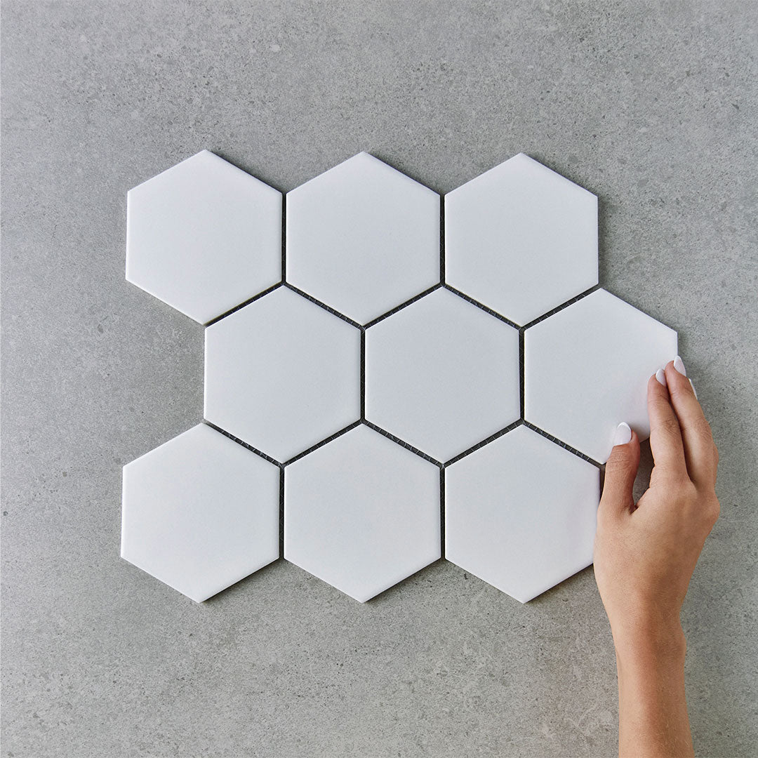 malla big hexa matte white czm234y