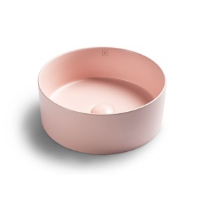 circular pink matte bacha apoyo c/ click clack diam 36