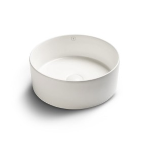 circular white matte bacha apoyo c/ click clack diam 36