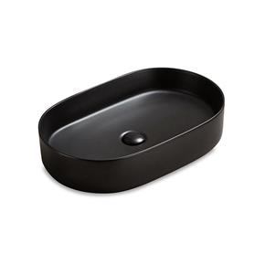 ovalis black matte bacha apoyo c/ click clack 60x38
