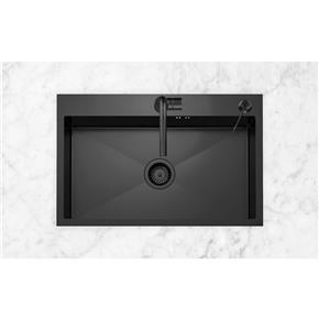 pileta simple etna c/dosificador 718eblack negro mate 65x35x22